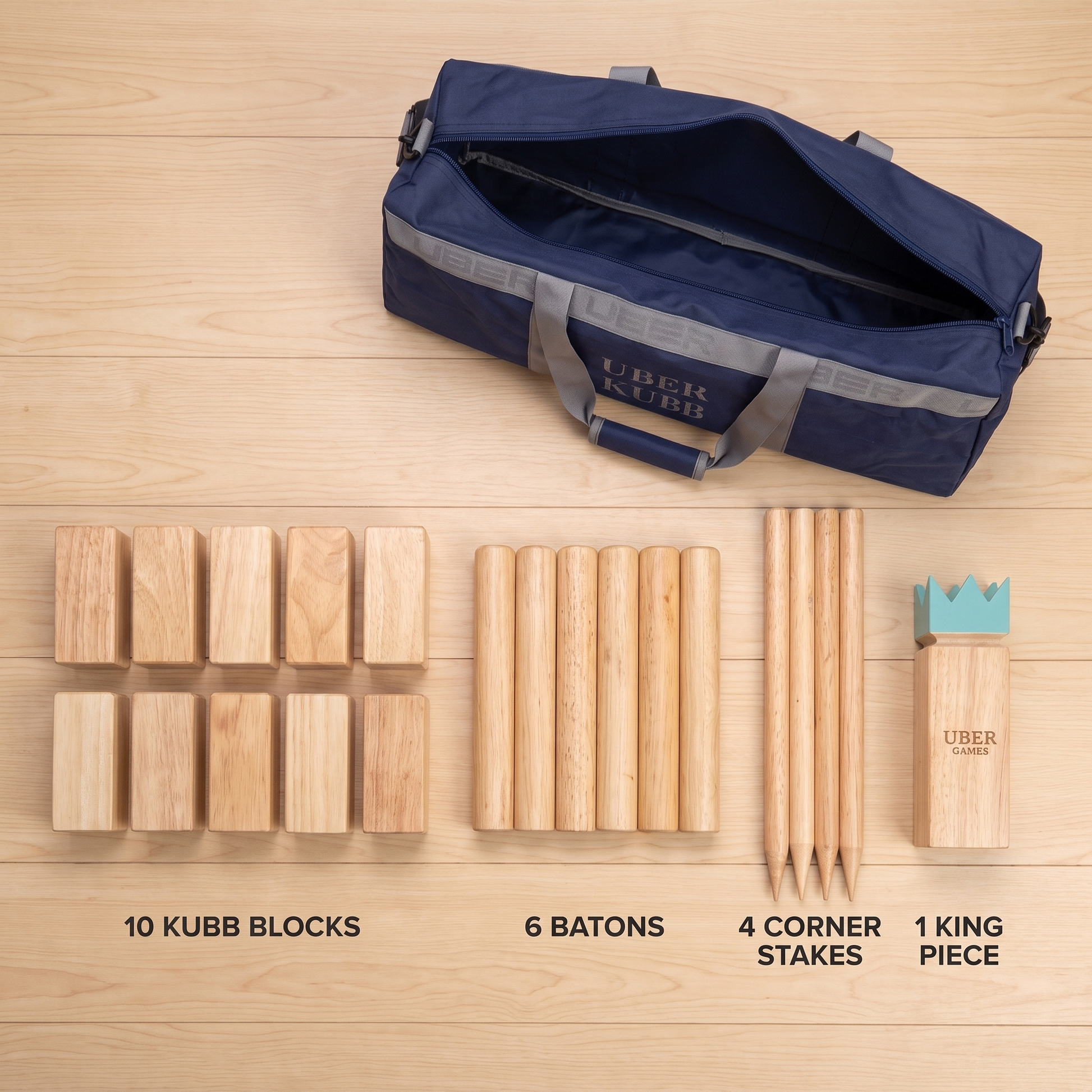 Uber Kubb Set – Ongelakt