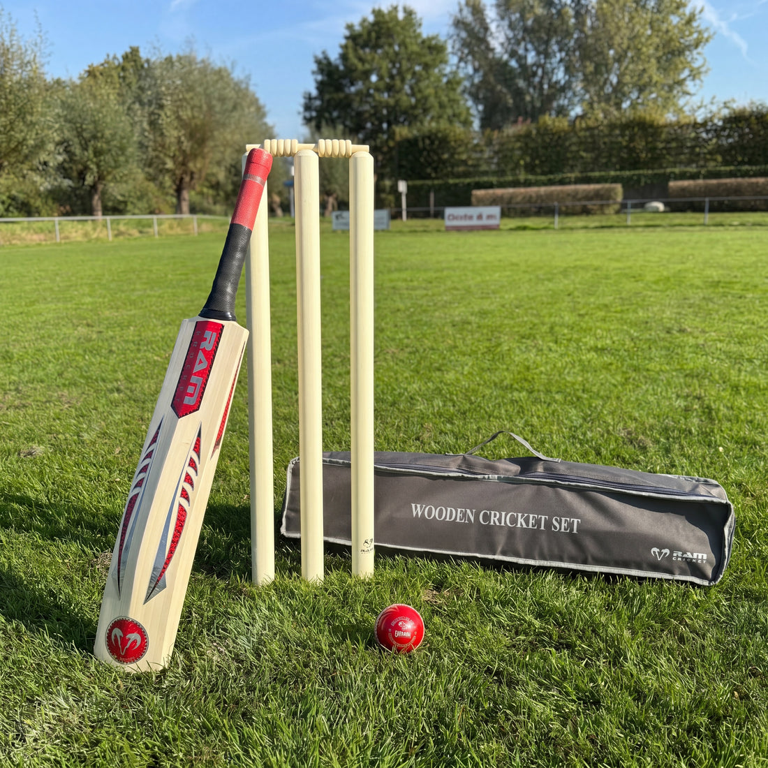 Houten Cricket Set