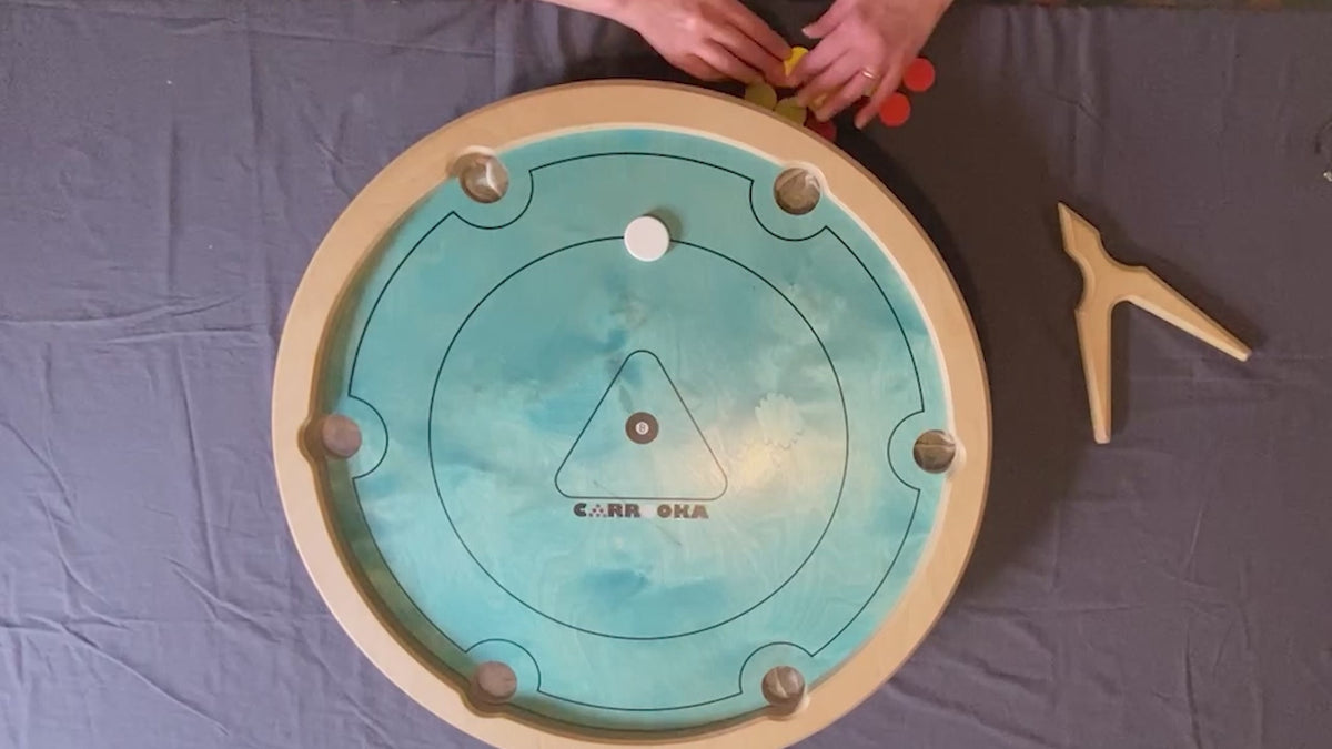 Video van het Carrooka Pool 8 Blue draaibord in actie