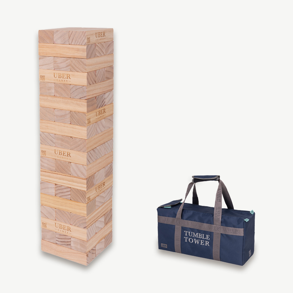 Stapeltoren spel - Tactisch spel - Midi - 5 kg - Tot 90 cm hoog - Eco hout topkwaliteit - Designed in England - In stevige draagtas