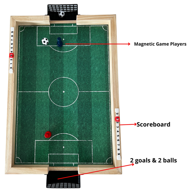 Tafelvoetbal - Magnetisch - 44 cm lang - Incl. doeltjes en ballen