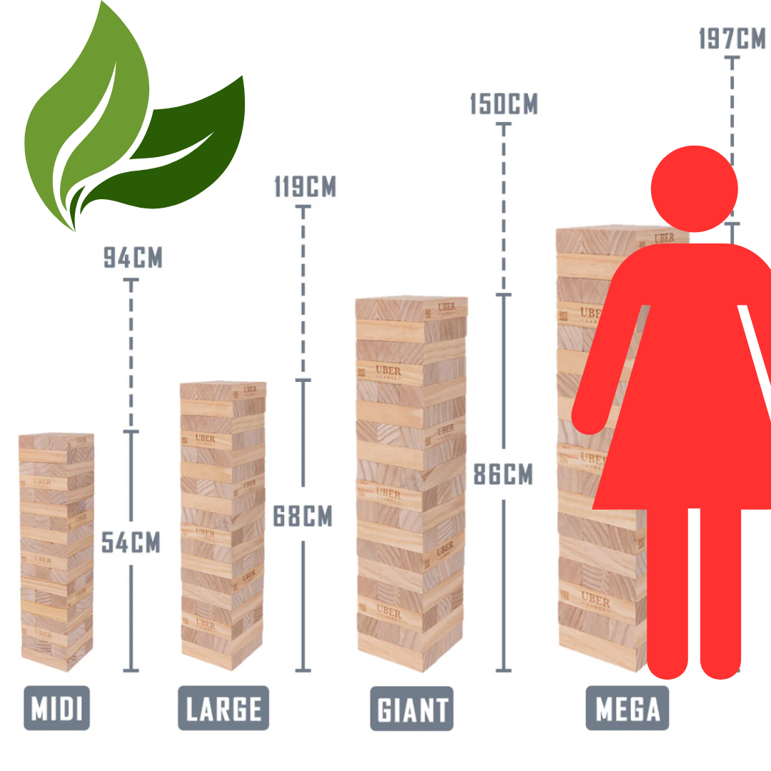 Stapeltorens - ECO-Pijnhout Topkwaliteit - Designed in England - In Stevige Tas