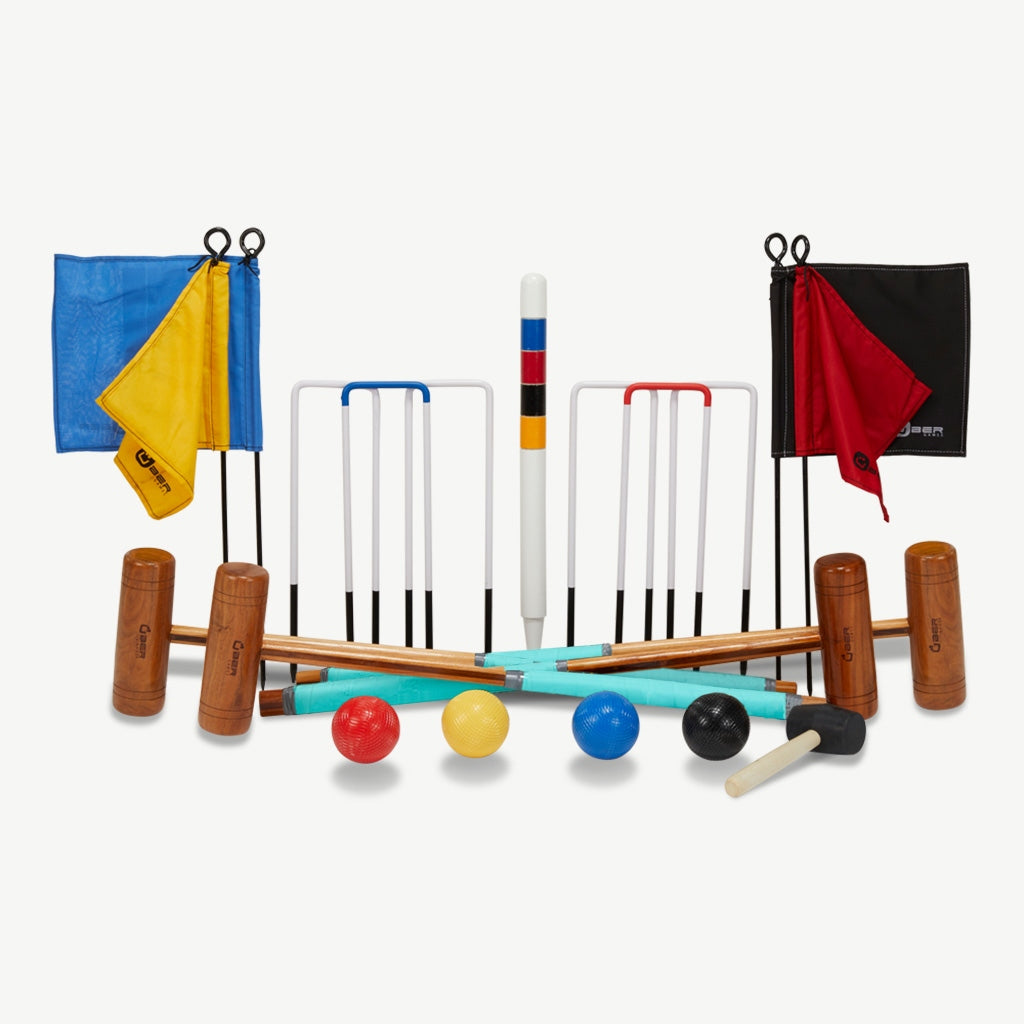 Engelse Tuin Croquet Set - 4 Persoons - Hardhout