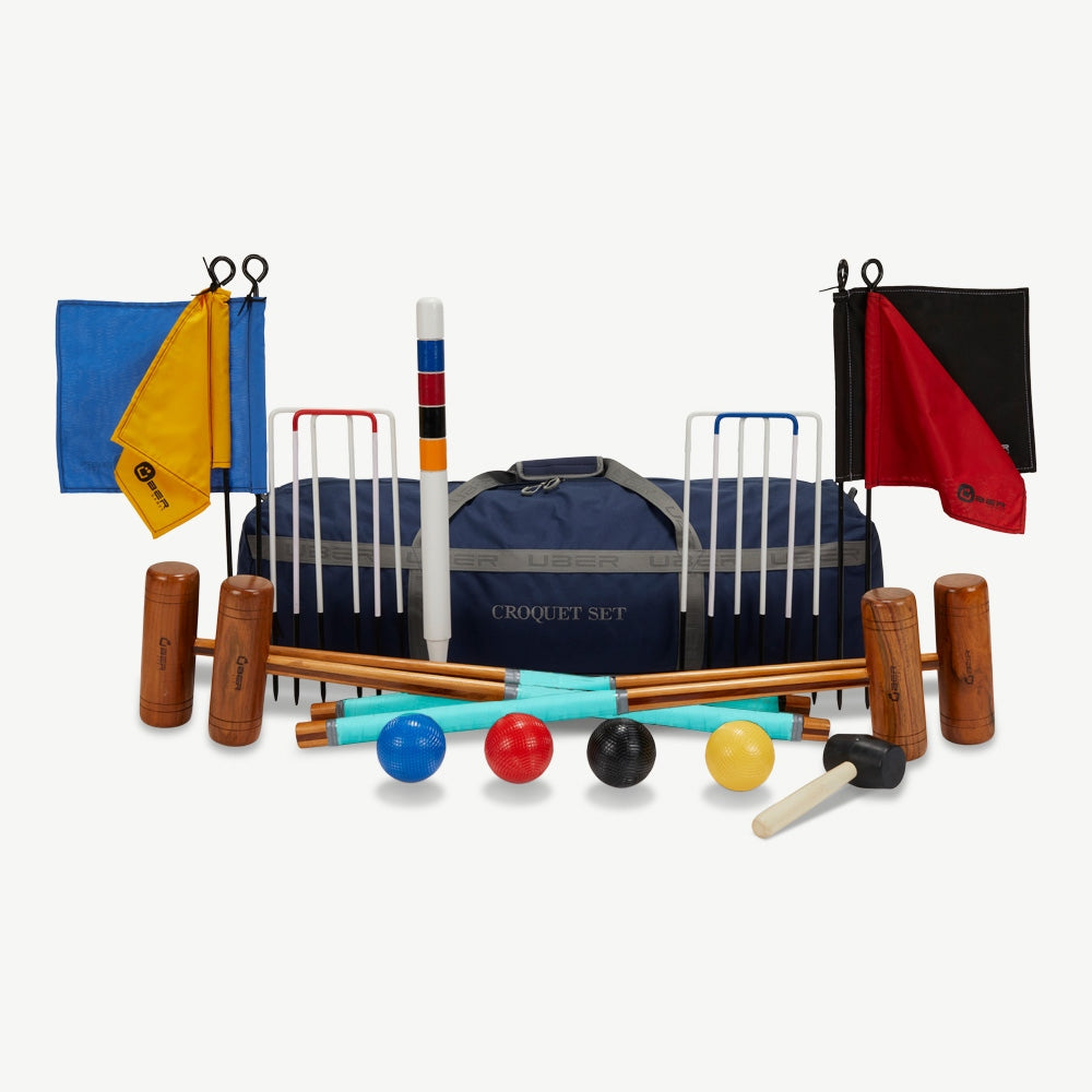 Engelse Tuin Croquet Set - 4 Persoons - Hardhout