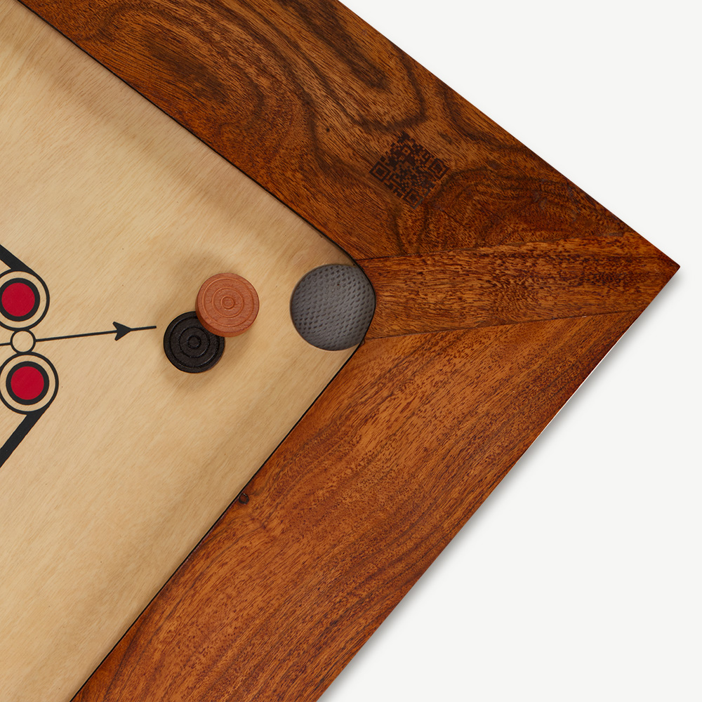 Bulldog Tournament Carrom Set - 14 KG - ECO Hardhout & Rosewood - Champion Carrom Board