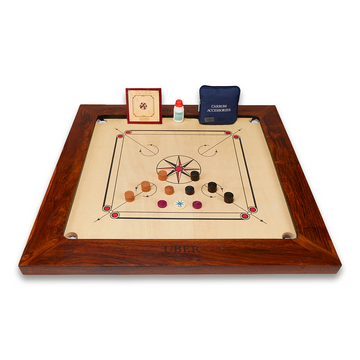 Championship Carrom Board Spel - 18 KG - ECO Hardhout uit India - Ubergames