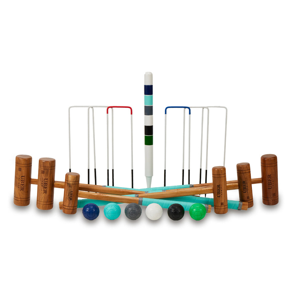 Familie Croquet Spel - 6 Spelers - Hardhout uit India - Designed England - Poortenspel