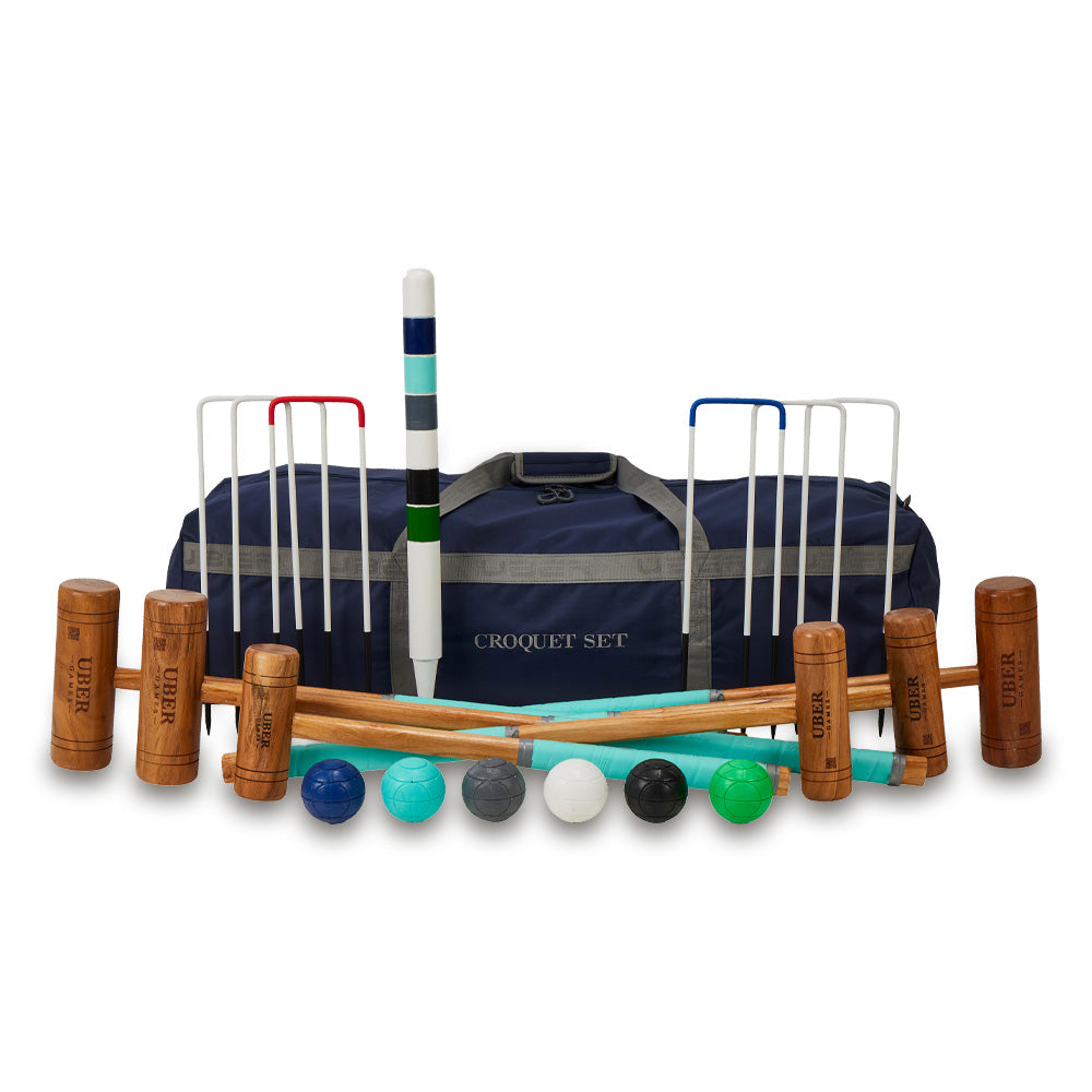 Familie Croquet Spel - 6 Spelers - Hardhout uit India - Designed England - Poortenspel