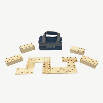 Mega Houten Domino's - Made in India - in luxe tas