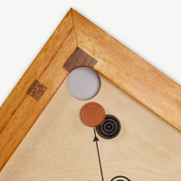 Junior Compact Carrom - 68x68 cm - Eco Hardhout India - Carrom board: makkelijk mee te nemen.