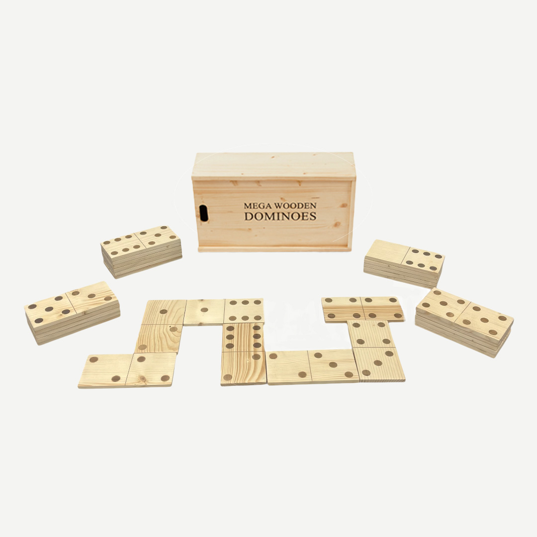 Mega Houten Dominospel - Made in India - in Luxe Houten Kist