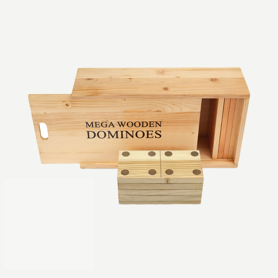 Mega Houten Dominospel - Made in India - in Luxe Houten Kist