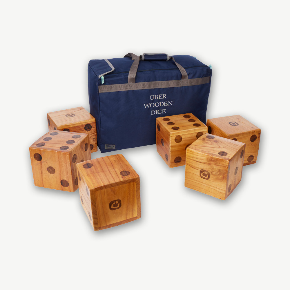 Uber Houten Dobbelstenen - 6 stuks - 21x21x21 cm India hout