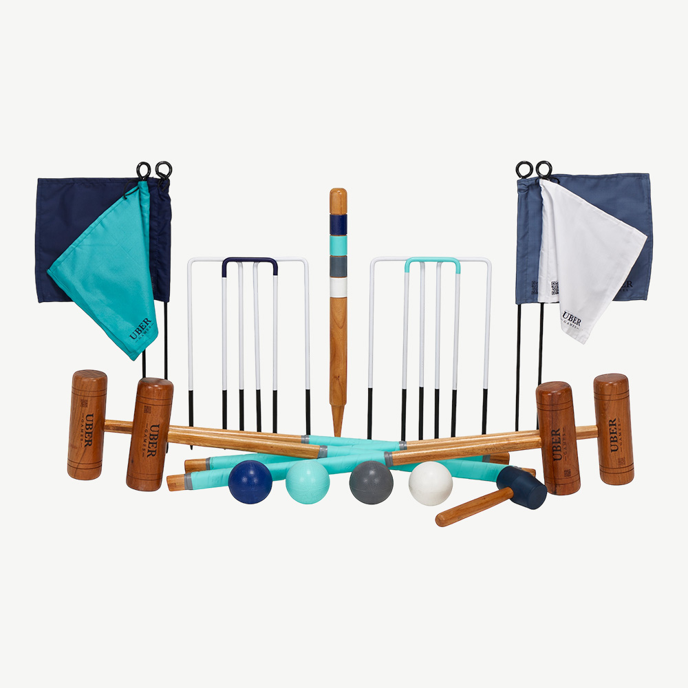 Engelse Tuin Croquet Set - 4 Persoons - Hardhout