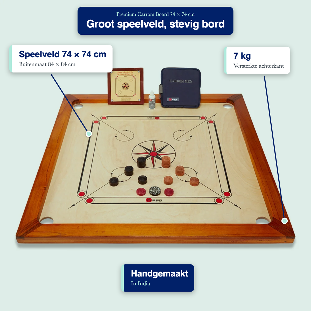 Premium Carrom Board 74x74 cm
