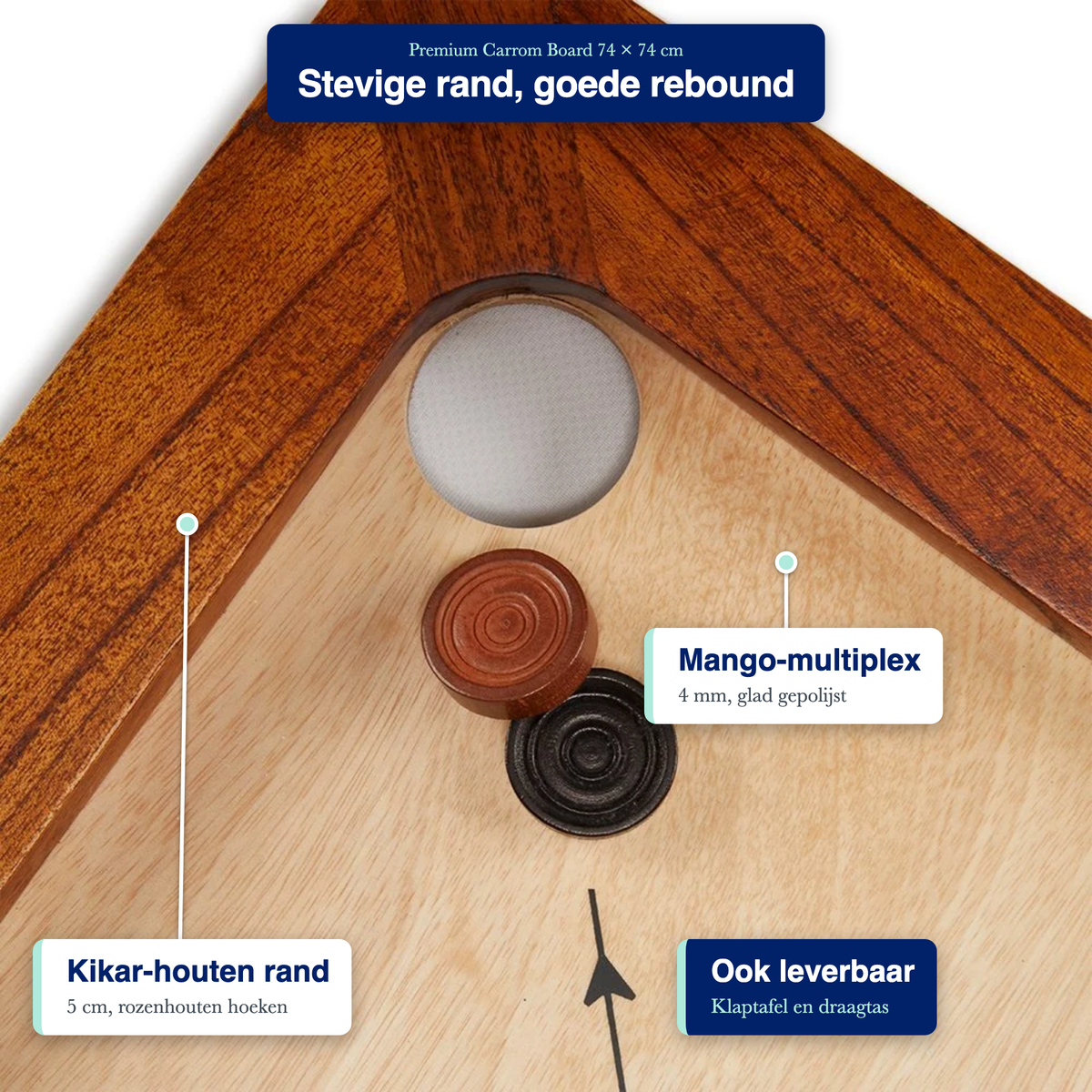 Premium Carrom Board 74x74 cm