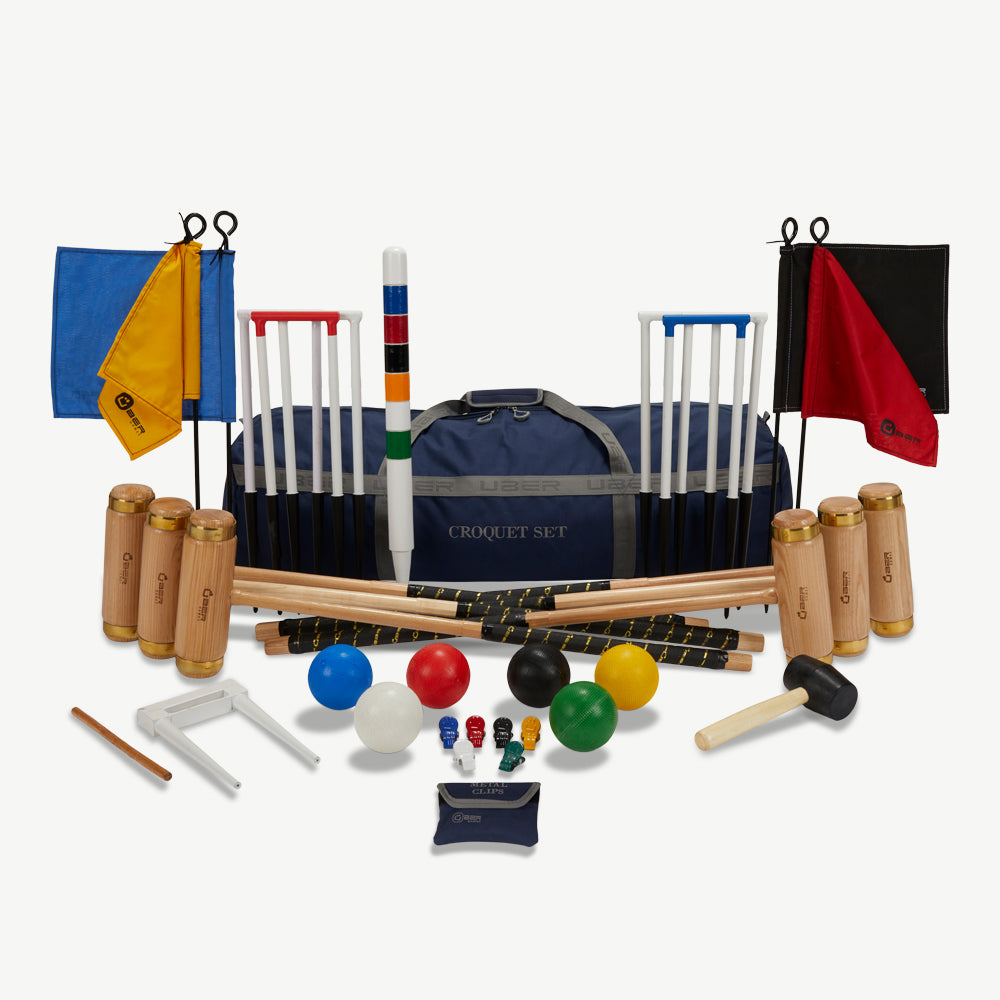 Executive Croquet Set - 6 Spelers - England Designed & Original - Prachtig