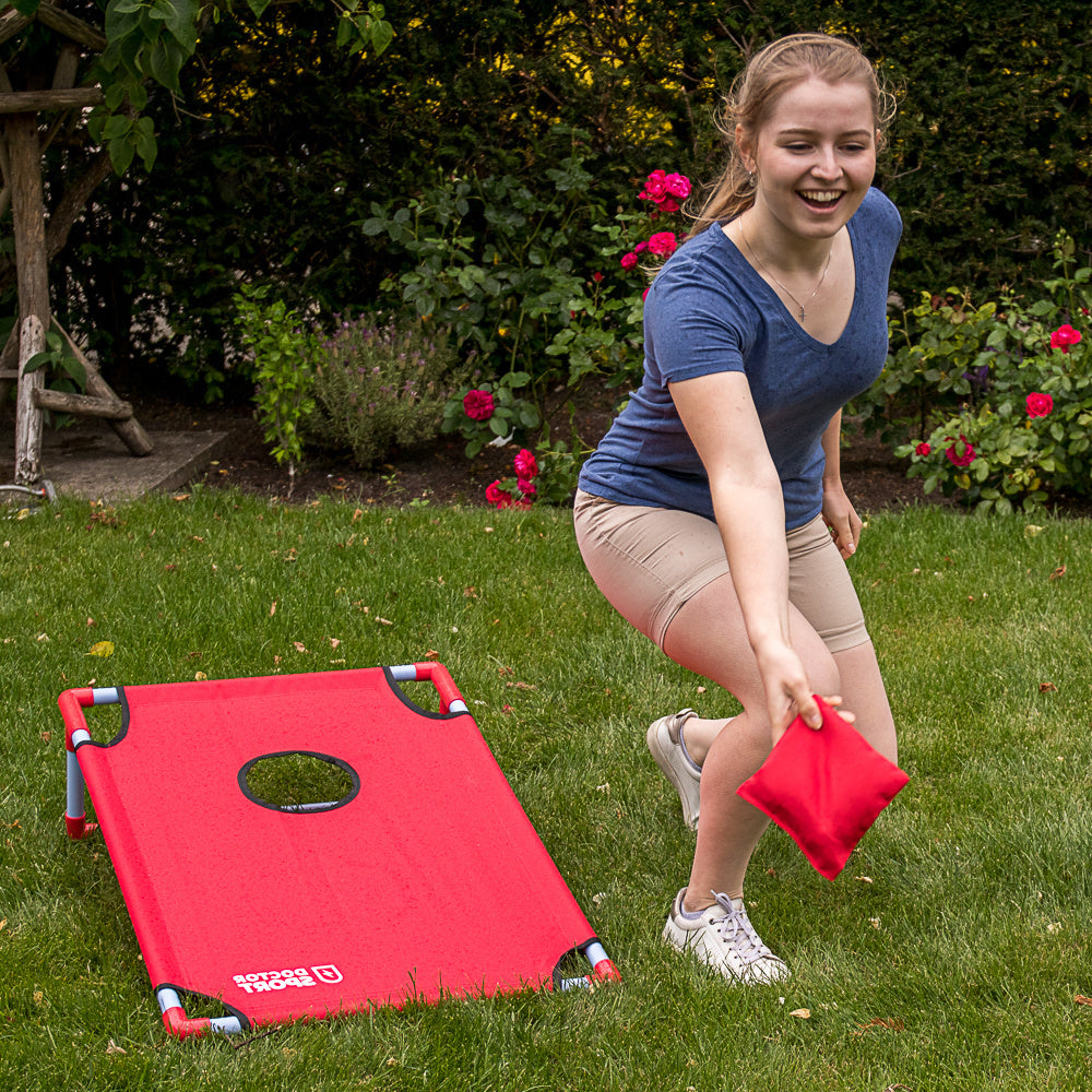 Dubbele USA Cornhole Set - Blauw/Rood - In Draagtas - Compleet en Prof.