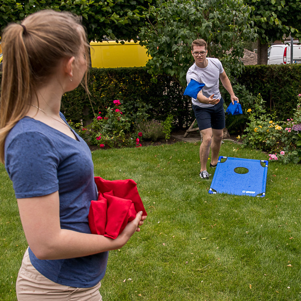 Dubbele USA Cornhole Set - Blauw/Rood - In Draagtas - Compleet en Prof.