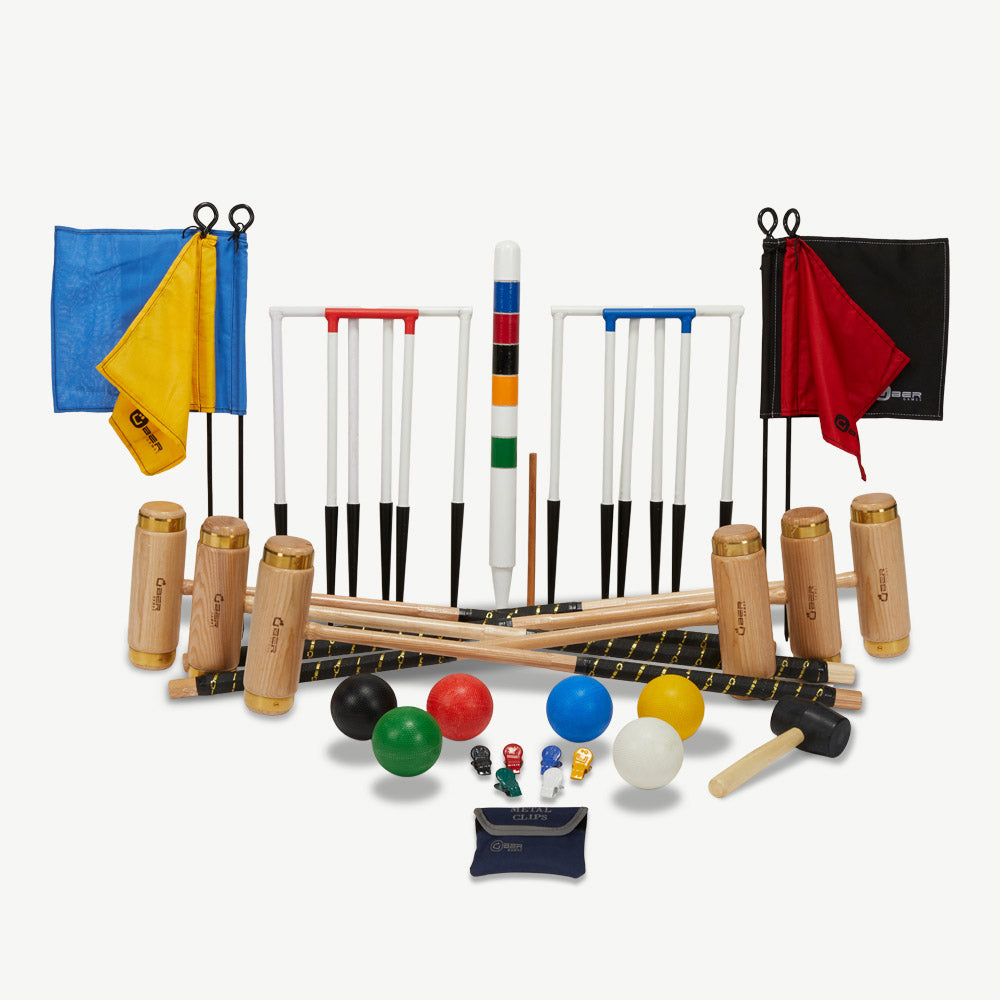 Executive Croquet Set - 6 Spelers - England Designed & Original - Prachtig