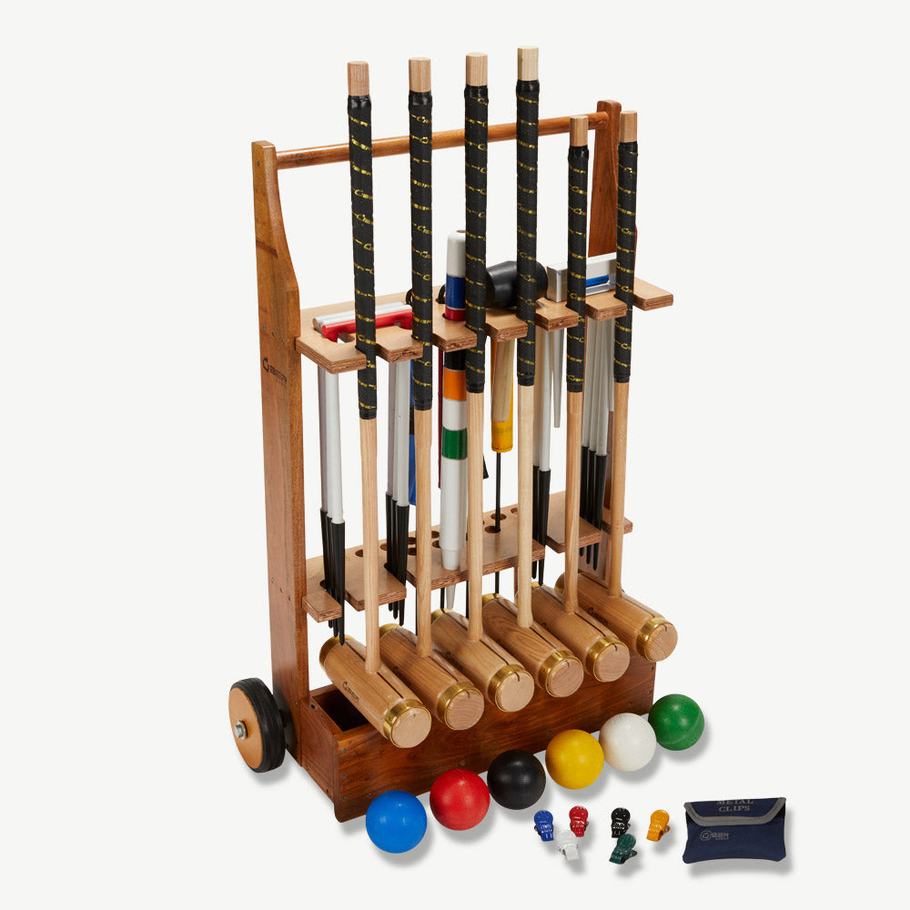 Executive Croquet Set - 6 Spelers - England Designed & Original - Prachtig