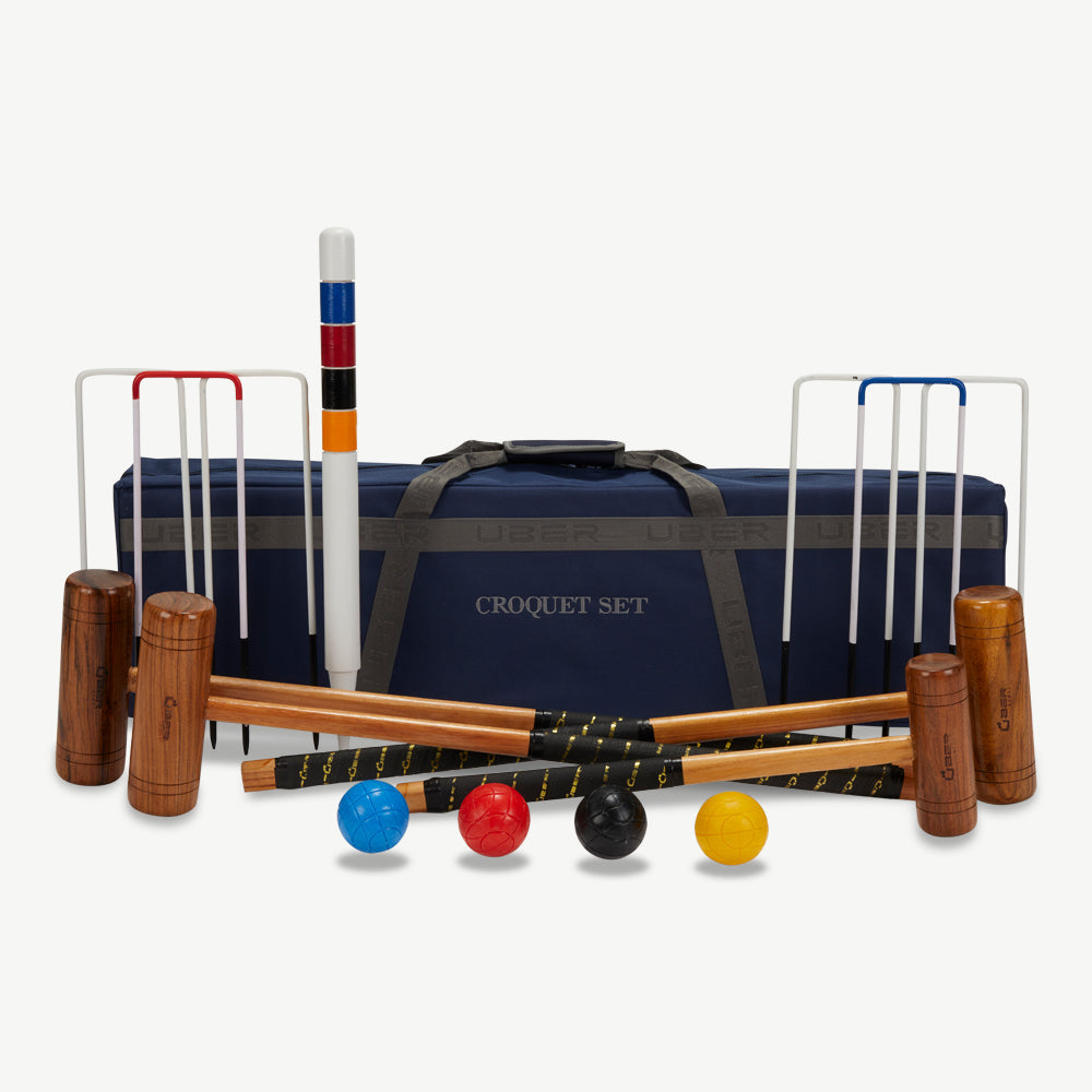 Familie Croquet Spel - 4 Spelers - Hardhout - Designed in England - Produced in India