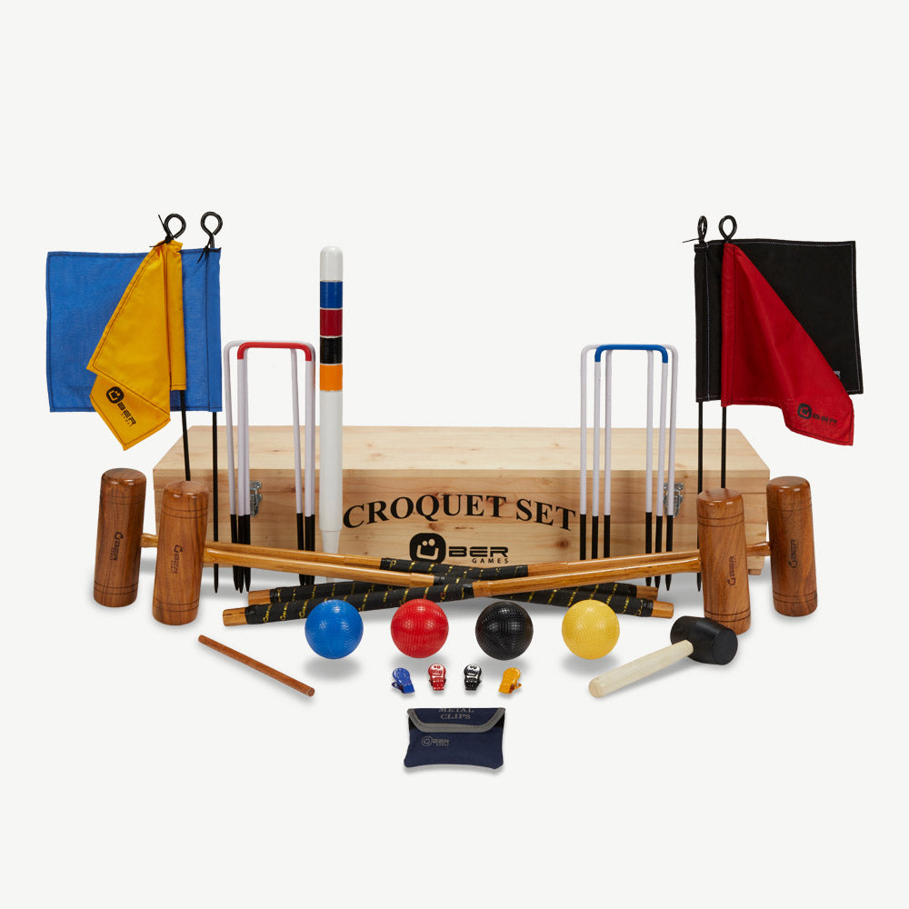 Professionele Croquet Set - 4 Spelers - Hardhout - Designed in England