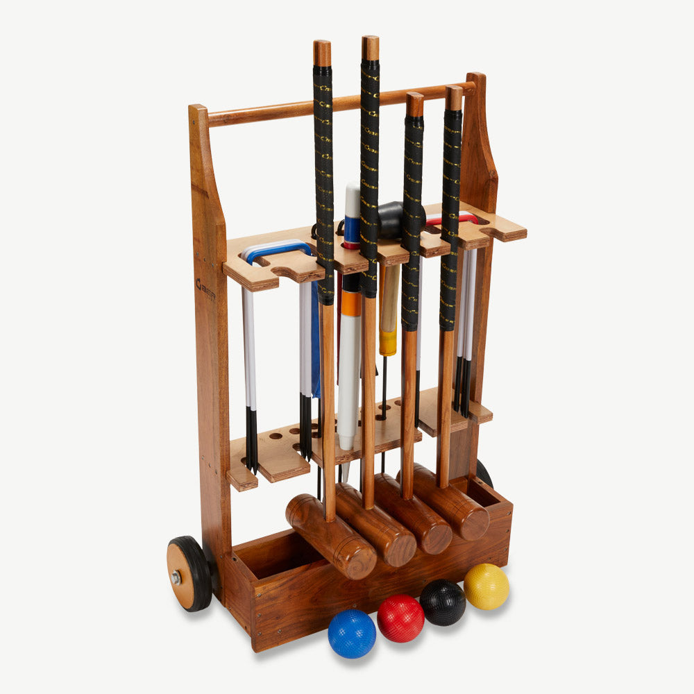 Engelse Tuin Croquet Set - 4 Persoons - Hardhout