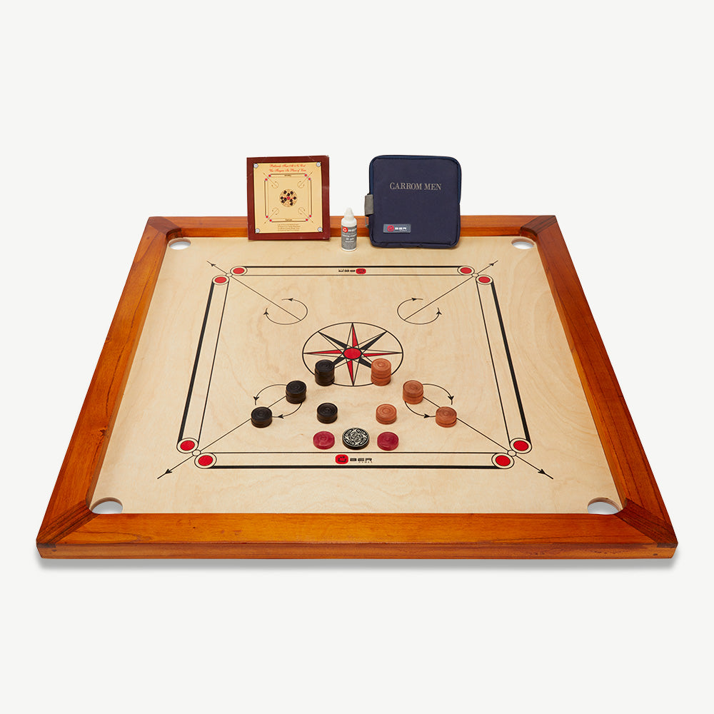 Compact Carrom - 68x68 cm - Eco Hardhout India - Handig voor transport