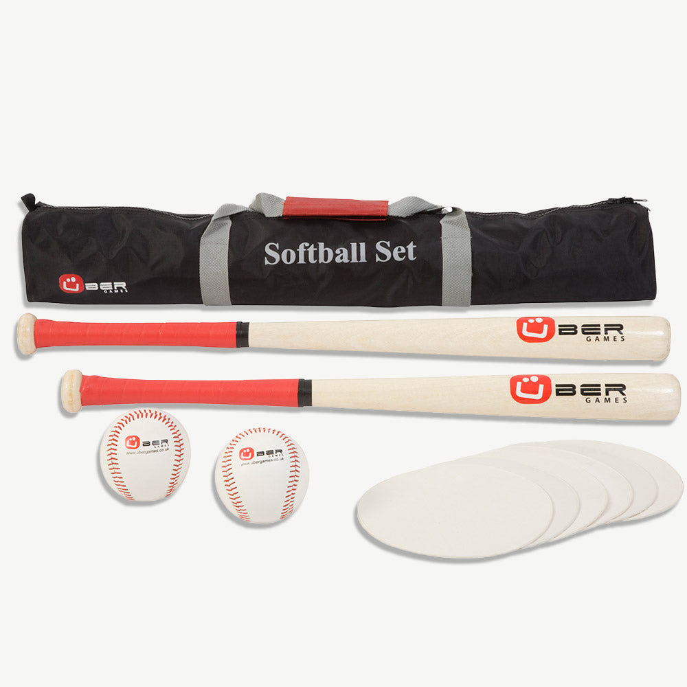 Softball Set - ECO Hardhout - In nette Tas