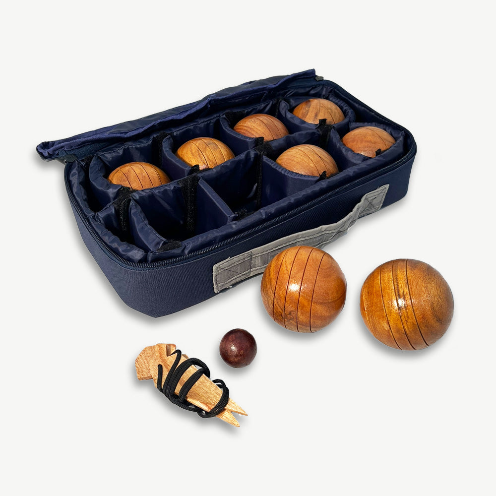 Wooden Boules Set - Jeu De Boules - In Tas - India luxe Houtsoort